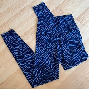 blue zebra print leggings
